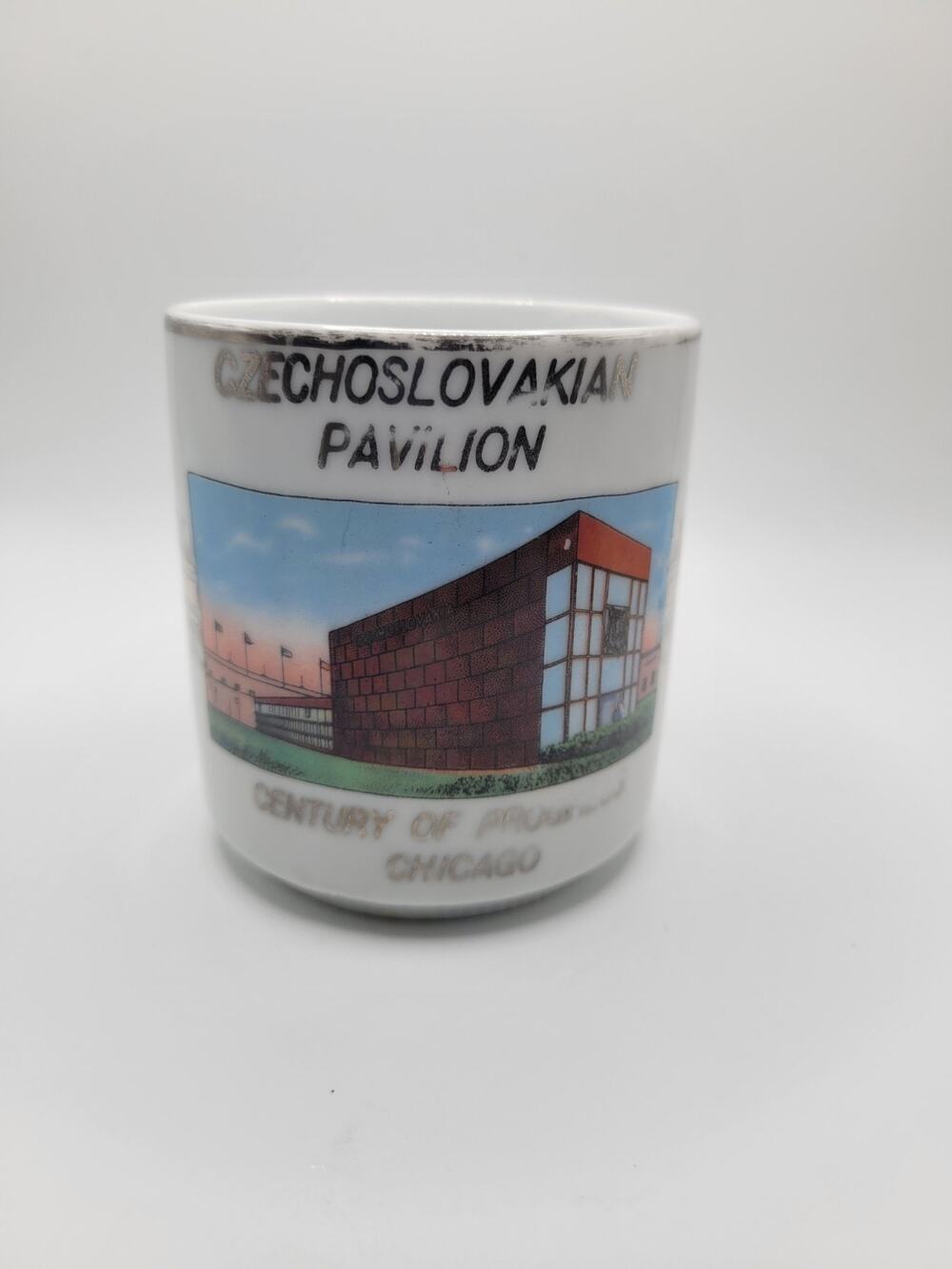 1933 Chicago Worlds Fair Coffee Mug Czechoslovakian pavilion Htf! English text